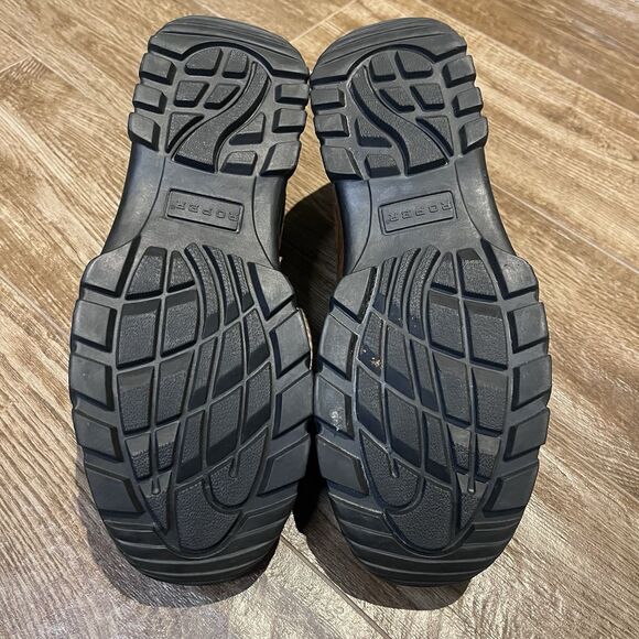 Roper Shoes Mens 11 Ostrich Print Leather Brown Performance Slip On Work Boot - Picture 10 of 12